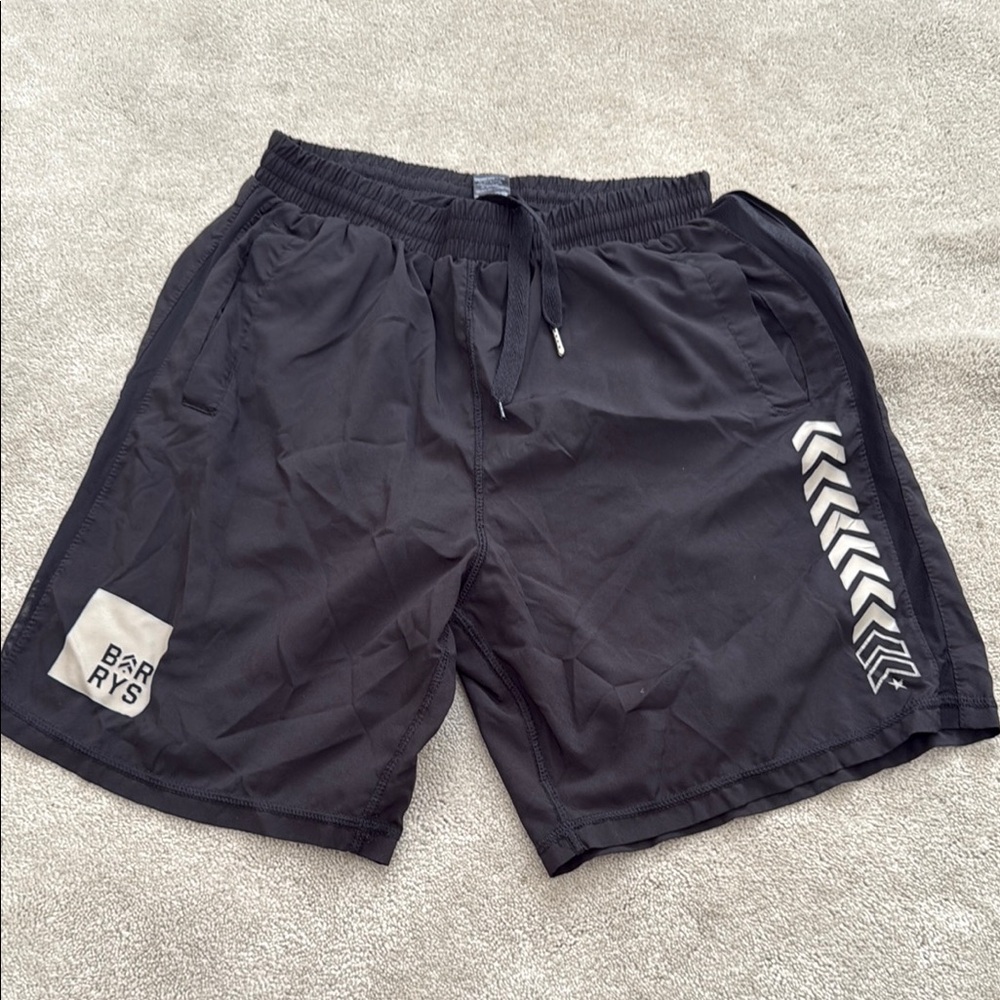 Barry’s Black Athletic Shorts with Chevron Design size medium